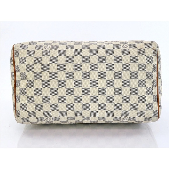 Louis Vuitton White and Tan Checkered Satchel - Picture 4 of 14